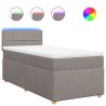 Sommier à lattes de lit avec matelas Taupe 80x200 cm Tissu 