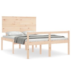 Lit pour personne âgée et tête de lit petit double bois massif 