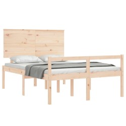Lit pour personne âgée et tête de lit petit double bois massif 