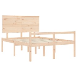 Lit pour personne âgée et tête de lit petit double bois massif 