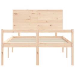Lit pour personne âgée et tête de lit petit double bois massif 