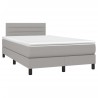 Sommier à lattes de lit matelas LED gris clair 120x190 cm tissu 