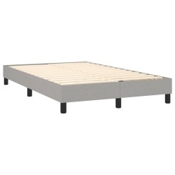Sommier à lattes de lit matelas LED gris clair 120x190 cm tissu 