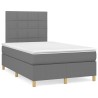 Sommier à lattes de lit avec matelas gris foncé 120x190cm tissu 