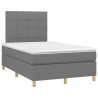 Sommier à lattes de lit avec matelas gris foncé 120x190cm tissu 