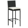 Ensemble de bar de jardin 5 pcs noir bois massif acacia rotin 