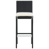 Ensemble de bar de jardin 5 pcs noir bois massif acacia rotin 