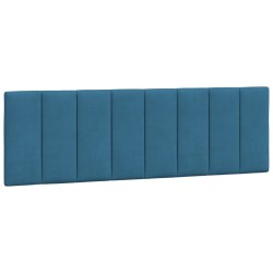 Lit avec matelas bleu 160x200 cm velours 