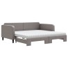 Lit de jour avec gigogne et matelas gris foncé 100x200 cm tissu 