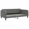 Lit de jour avec gigogne et matelas gris foncé 100x200 cm tissu 