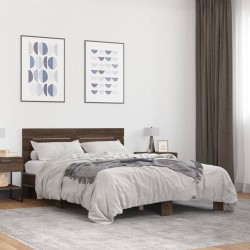 Cadre de lit sans matelas chêne marron 120x200 cm 