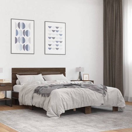 Cadre de lit sans matelas chêne marron 120x200 cm 