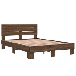 Cadre de lit sans matelas chêne marron 120x200 cm 
