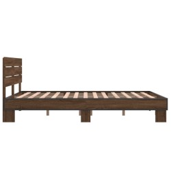 Cadre de lit sans matelas chêne marron 120x200 cm 