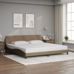 Cadre de lit sans matelas cappuccino 200x200 cm similicuir 