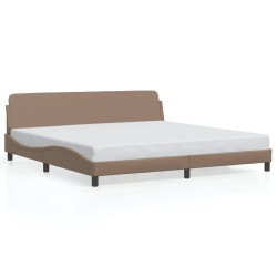 Cadre de lit sans matelas cappuccino 200x200 cm similicuir 