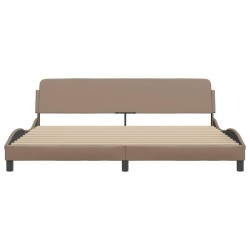 Cadre de lit sans matelas cappuccino 200x200 cm similicuir 