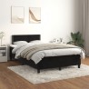 Sommier à lattes de lit avec matelas noir 120x190 cm velours 