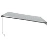 Auvent manuel rétractable avec LED anthracite blanc 400x350 cm 