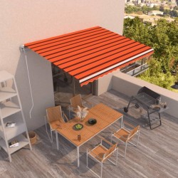 Auvent rétractable automatique 400x350 cm Orange et marron 