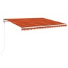 Auvent rétractable automatique 400x350 cm Orange et marron 