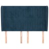 Tête de lit avec oreilles Bleu foncé 147x23x118/128 cm Velours 