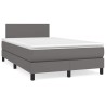 Sommier à lattes de lit matelas LED gris 120x190 cm similicuir 