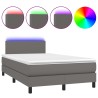 Sommier à lattes de lit matelas LED gris 120x190 cm similicuir 