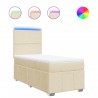 Sommier à lattes de lit avec matelas Crème 90x200 cm Tissu 