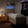 Sommier à lattes de lit avec matelas Crème 90x200 cm Tissu 