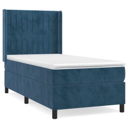 Sommier à lattes de lit avec matelas Bleu foncé 90x200 cm 