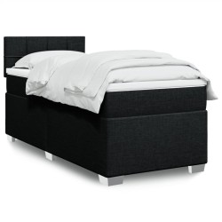 Sommier à lattes de lit avec matelas Noir 100x200 cm Tissu 