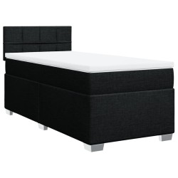 Sommier à lattes de lit avec matelas Noir 100x200 cm Tissu 