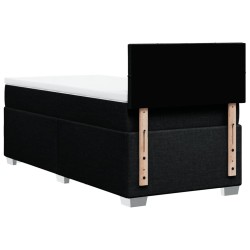 Sommier à lattes de lit avec matelas Noir 100x200 cm Tissu 