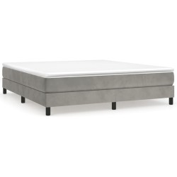 Sommier à lattes de lit et matelas Gris clair 160x200cm Velours 