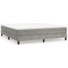 Sommier à lattes de lit et matelas Gris clair 160x200cm Velours 