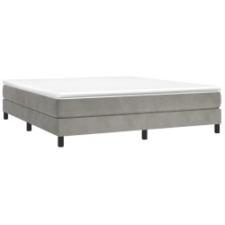 Sommier à lattes de lit et matelas Gris clair 160x200cm Velours 