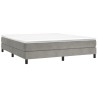Sommier à lattes de lit et matelas Gris clair 160x200cm Velours 