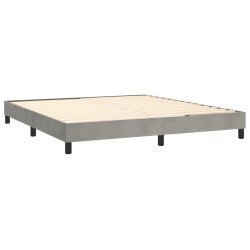 Sommier à lattes de lit et matelas Gris clair 160x200cm Velours 