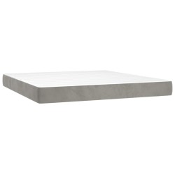Sommier à lattes de lit et matelas Gris clair 160x200cm Velours 