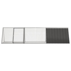 Clapier Anthracite 302,5x80,5x71 cm Acier galvanisé 