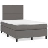 Sommier à lattes de lit matelas LED gris 120x190 cm similicuir 
