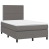 Sommier à lattes de lit matelas LED gris 120x190 cm similicuir 