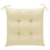 Chaise à bascule avec coussin blanc crème Bois de teck solide 