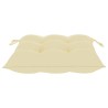 Chaise à bascule avec coussin blanc crème Bois de teck solide 