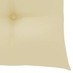 Chaise à bascule avec coussin blanc crème Bois de teck solide 
