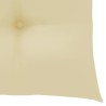 Chaise à bascule avec coussin blanc crème Bois de teck solide 