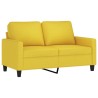 Ensemble de canapés 2 pcs avec coussins Jaune clair Tissu 