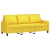 Ensemble de canapés 2 pcs avec coussins Jaune clair Tissu 