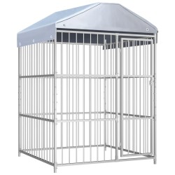 Chenil d'extérieur avec toit pour chiens 150x150x200 cm 
